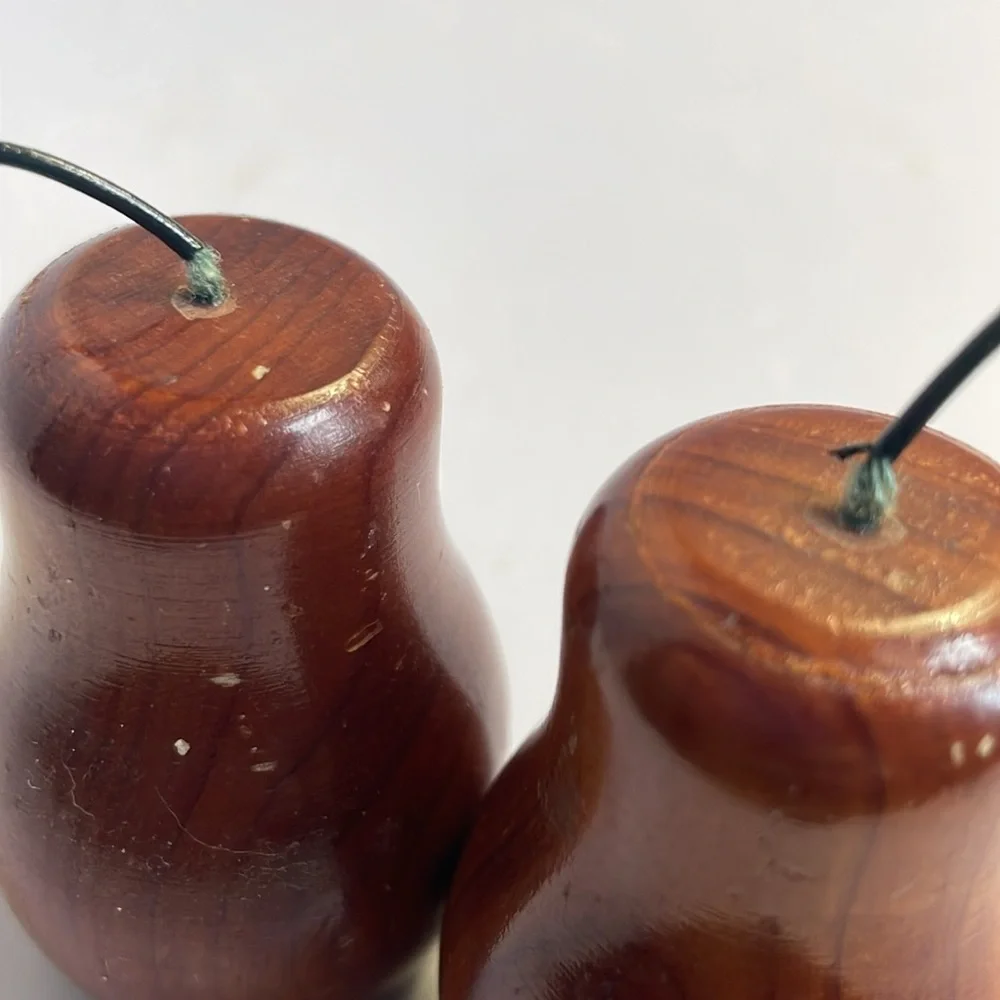 Pair Vintage Wood‎ Salt & Pepper Shakers